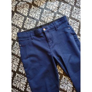 Womens Ana Stretch Navy Blue Pants Leggings Large Waist 32 Mid Rise